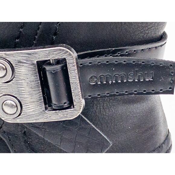 EMMSHU Brown Buckle Celsa Round Toe Buckle Heeled Western Boots Women's size 7.5 - Picture 5 of 10